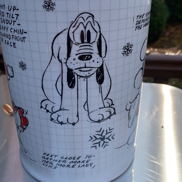 New Mickey Mouse Christmas Holiday Sketchbook Pet Treat Canister - Picture 6 of 12